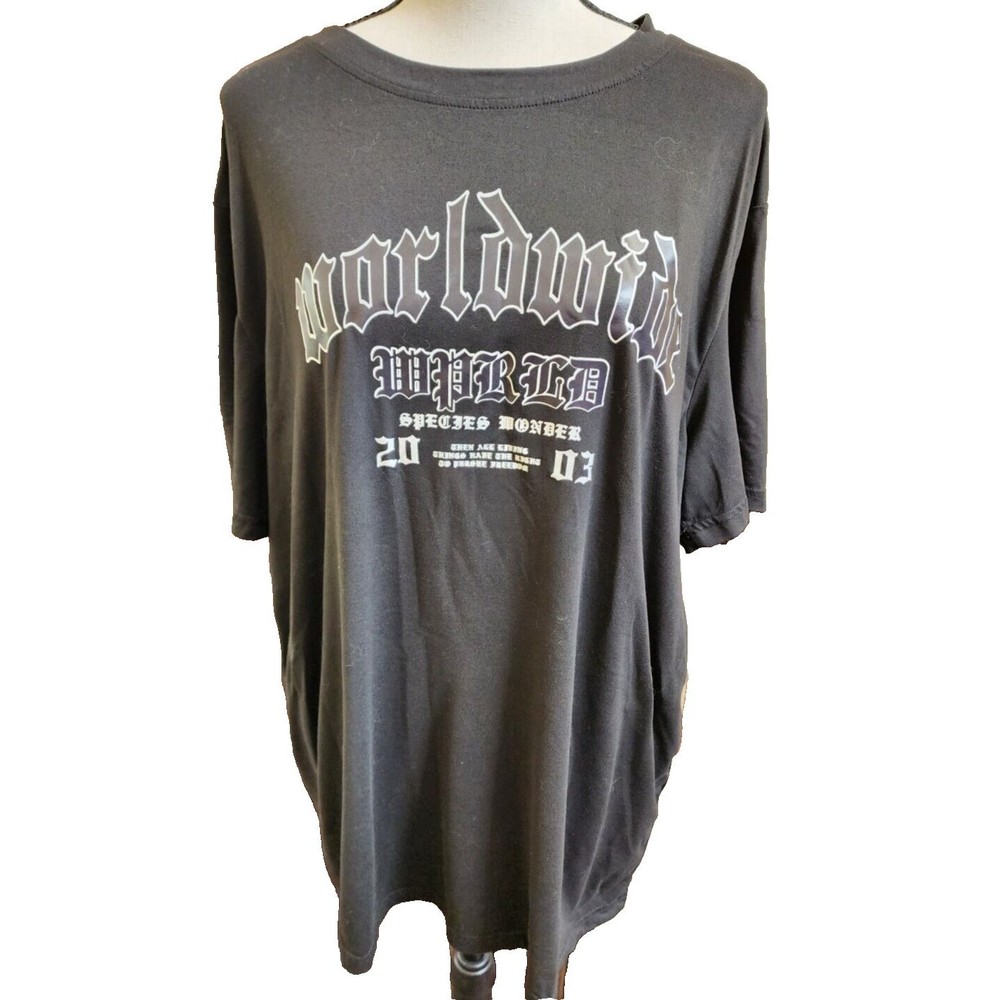 Romwe Worldwide Tour Letter Eagle & Tiger 2003 Size Large Black T-shirt